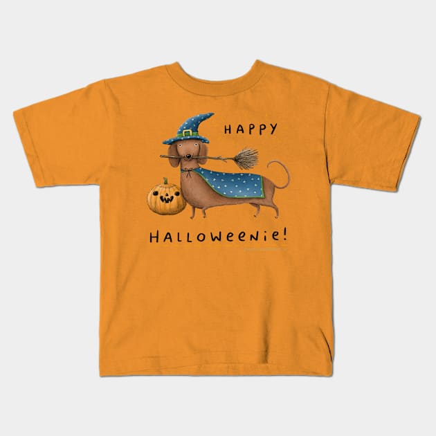 Happy Halloweenie! Kids T-Shirt by Sophie Corrigan